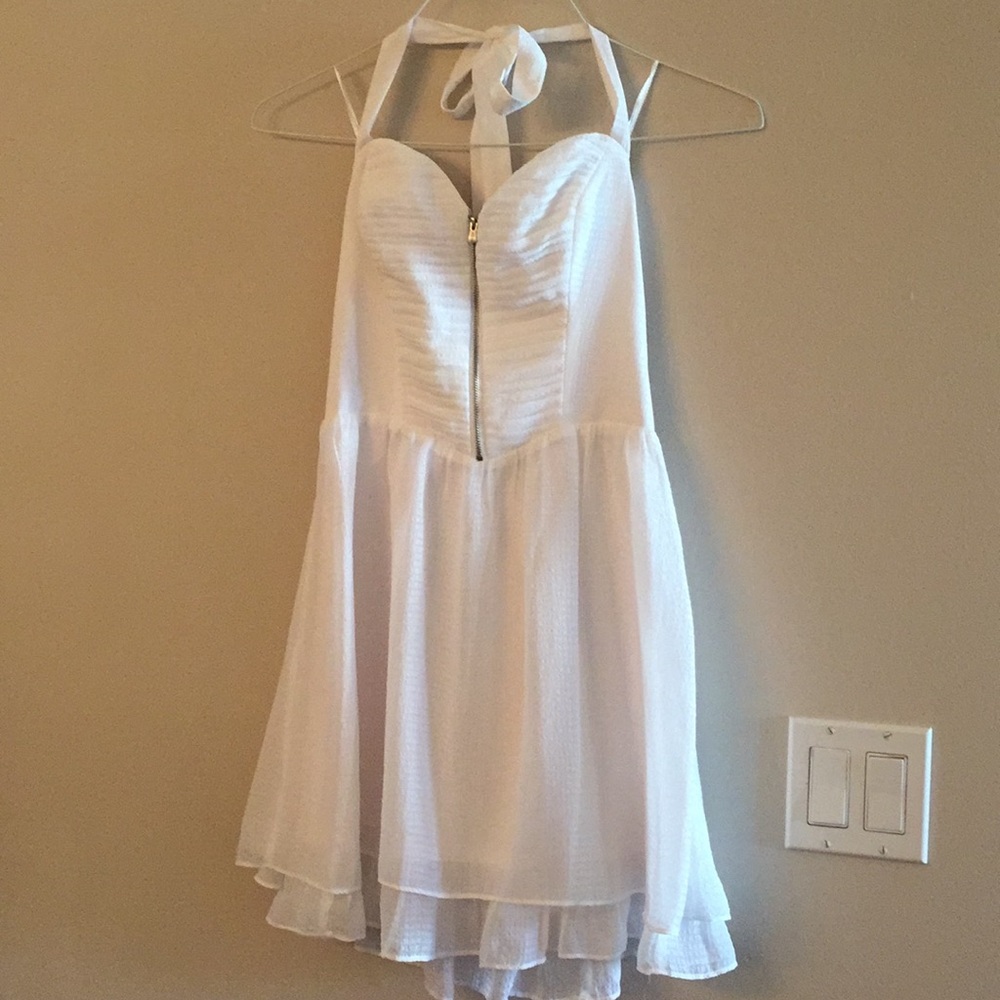 Guess sheer white halter dress